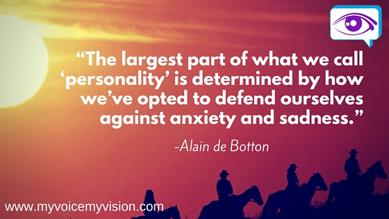 Alain de Botton personality anxiety and sadness quote